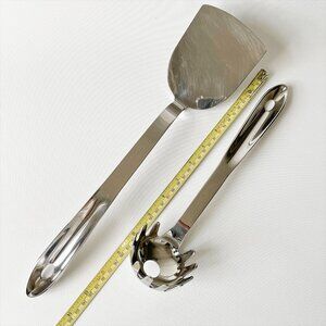 All-Clad Heavy Duty Large Spatula Turner & Pasta Ladle Set of 2 Stainless Steel